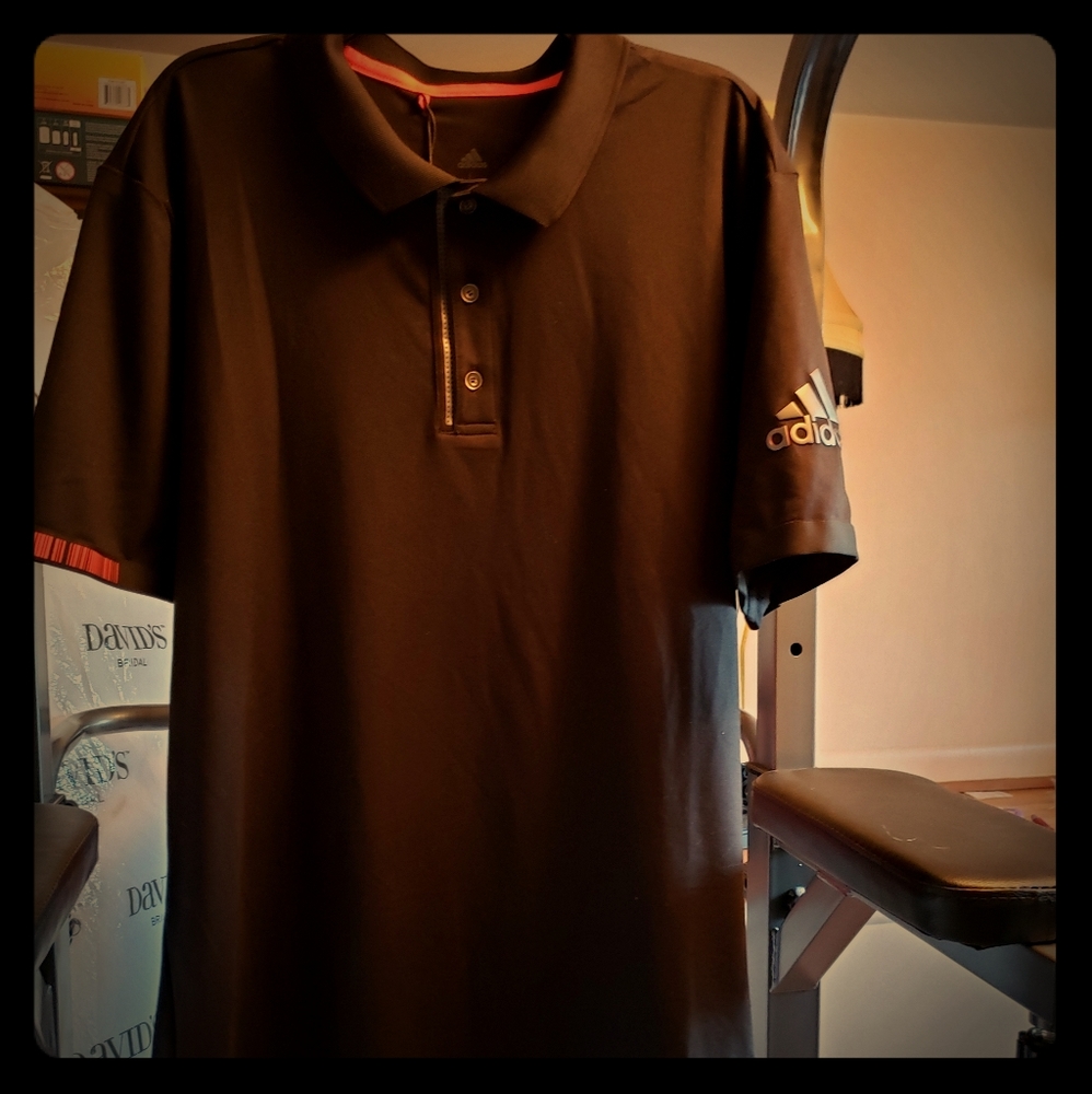 Adidas Black and Red Polo